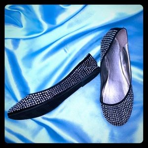 Rhinestone studded flats- size 8